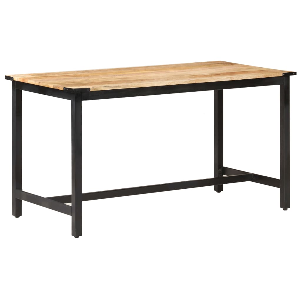 vidaXL Dining Table 140x70x76 cm Solid Rough Mango Wood