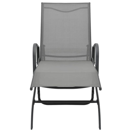 47845 vidaXL Sun Lounger Steel and Textilene