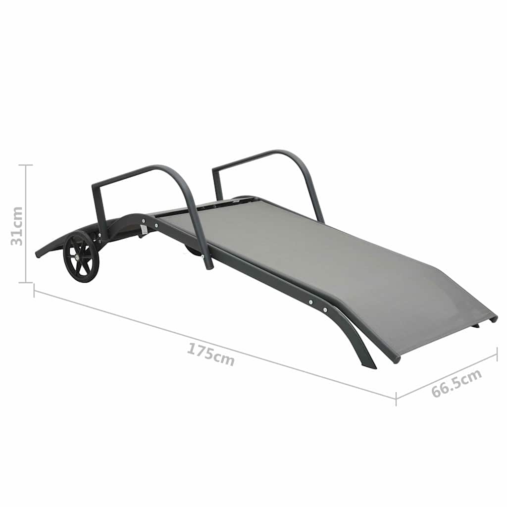47845 vidaXL Sun Lounger Steel and Textilene
