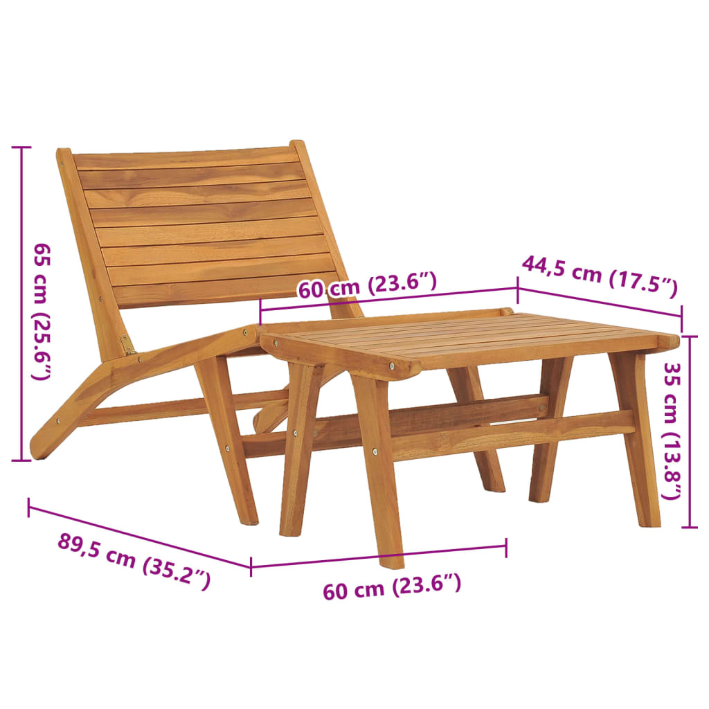 vidaXL Garden Chair | Natural Teak