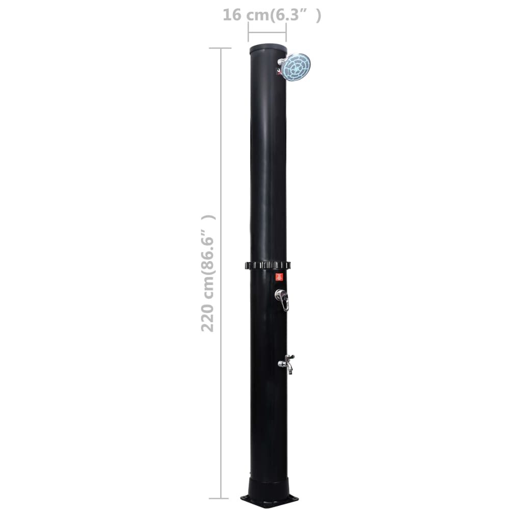 vidaXL Outdoor Solar Shower with Shower Head and Faucet 40 L