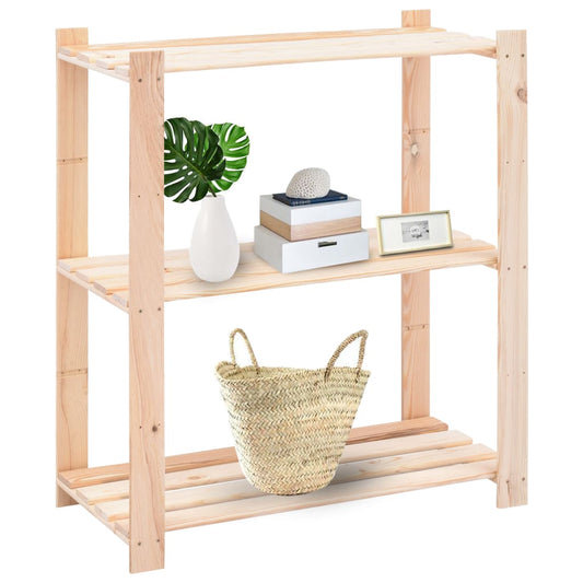 vidaXL 3-Tier Storage Racks 10 pcs 80x38x90 cm Solid Pinewood 150 kg