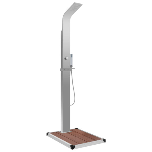 vidaXL Outdoor Shower with Tray WPC Stainless Steel