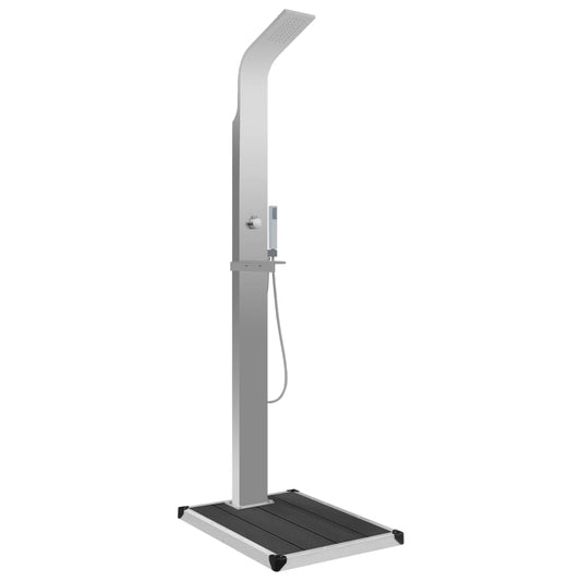 vidaXL Outdoor Shower with Tray WPC Stainless Steel