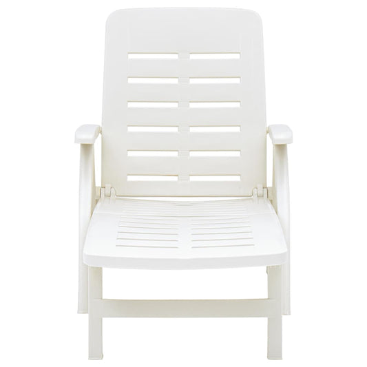 48754 vidaXL Folding Sun Lounger Plastic White