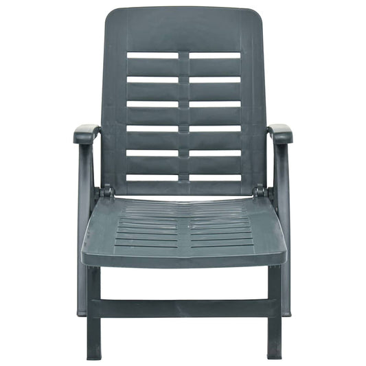 48755 vidaXL Folding Sun Lounger Plastic Green