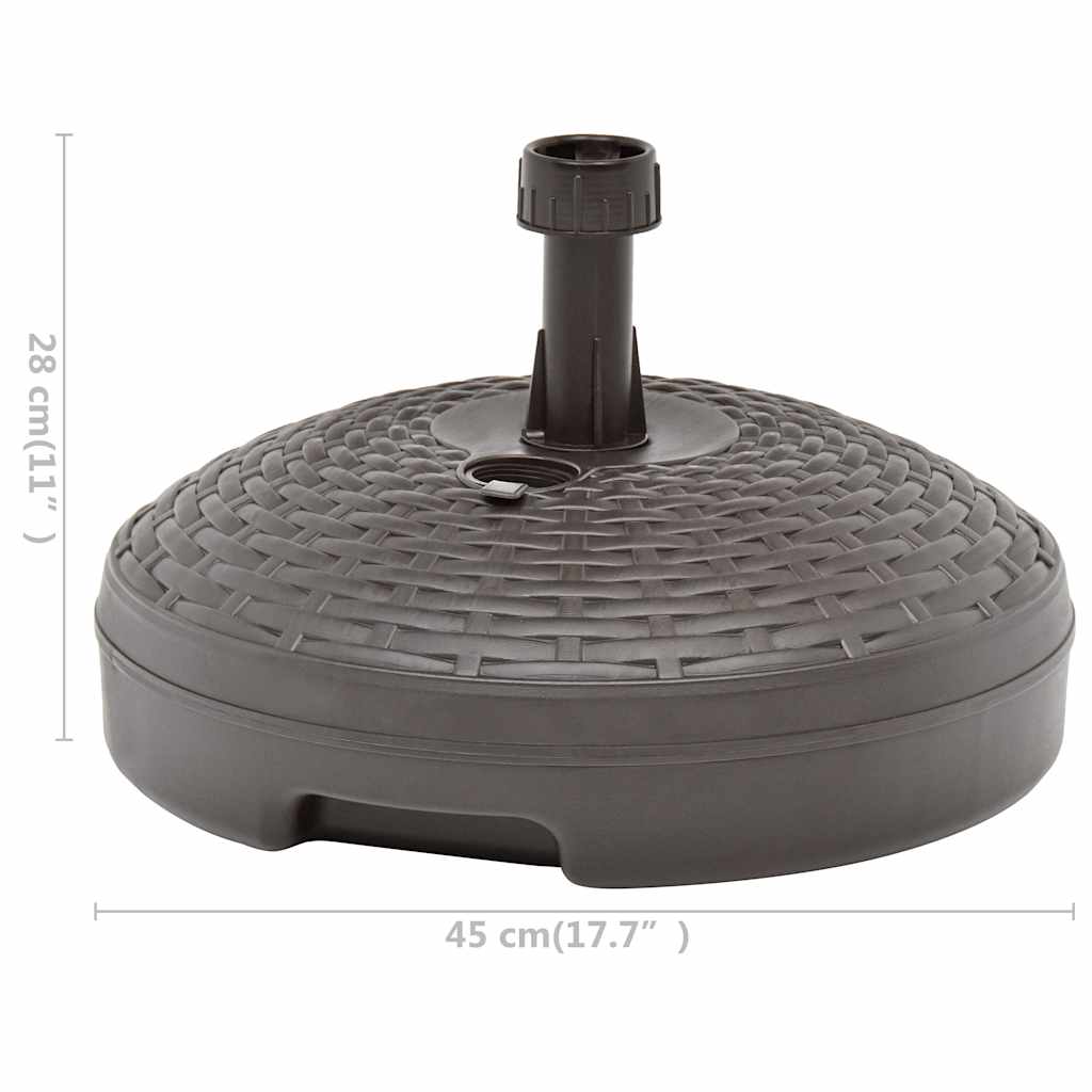 vidaXL Umbrella Base Sand/Water Filled 20 L Brown Plastic Rattan