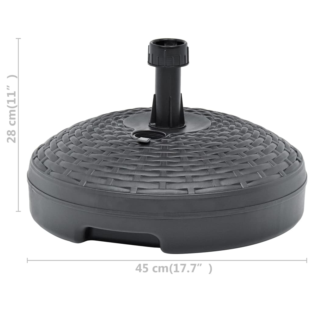 48771 vidaXL Umbrella Base Sand/Water Filled 20 L Anthracite Plastic Rattan