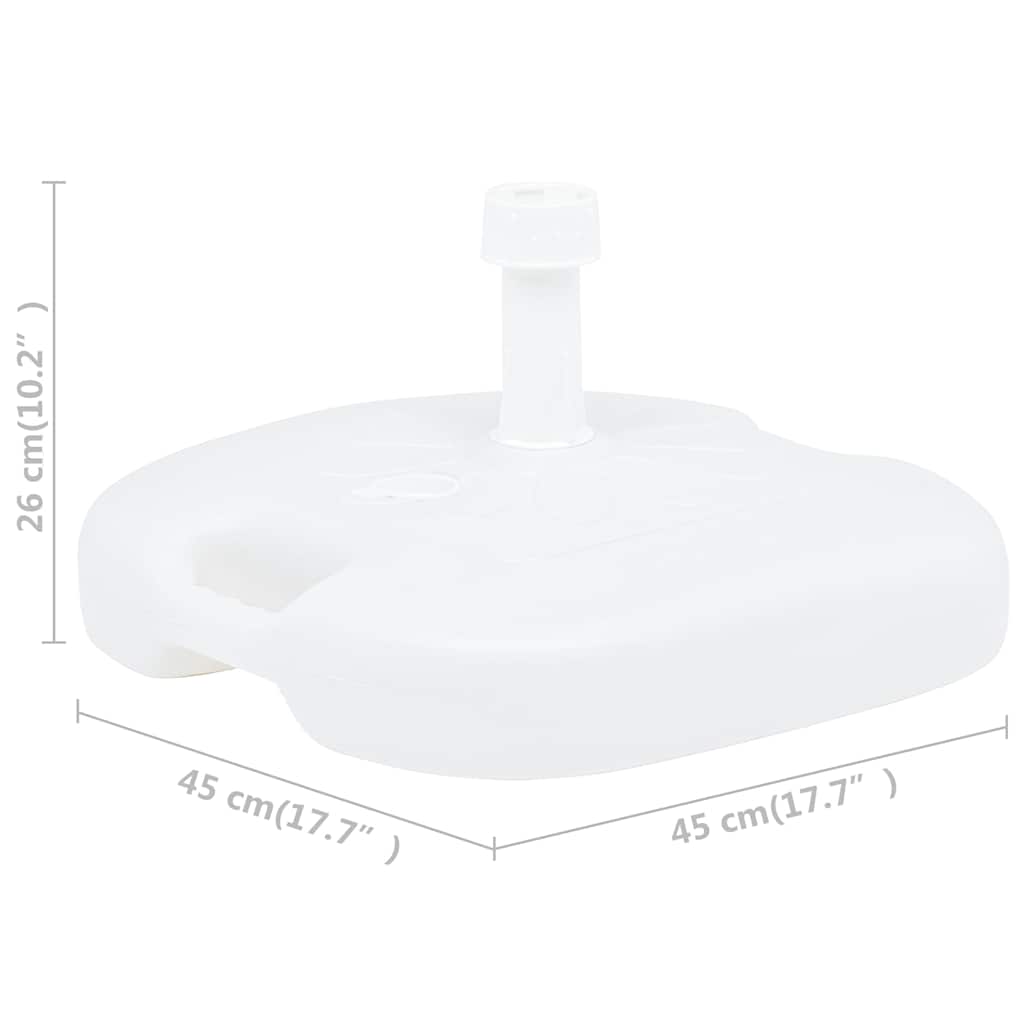 48773 vidaXL Umbrella Base Sand/Water Filled 16 L White Plastic