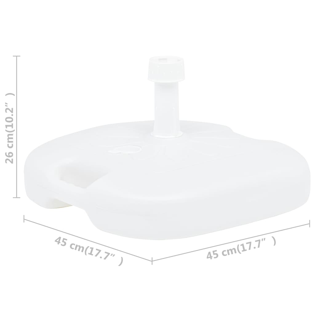 48773 vidaXL Umbrella Base Sand/Water Filled 16 L White Plastic