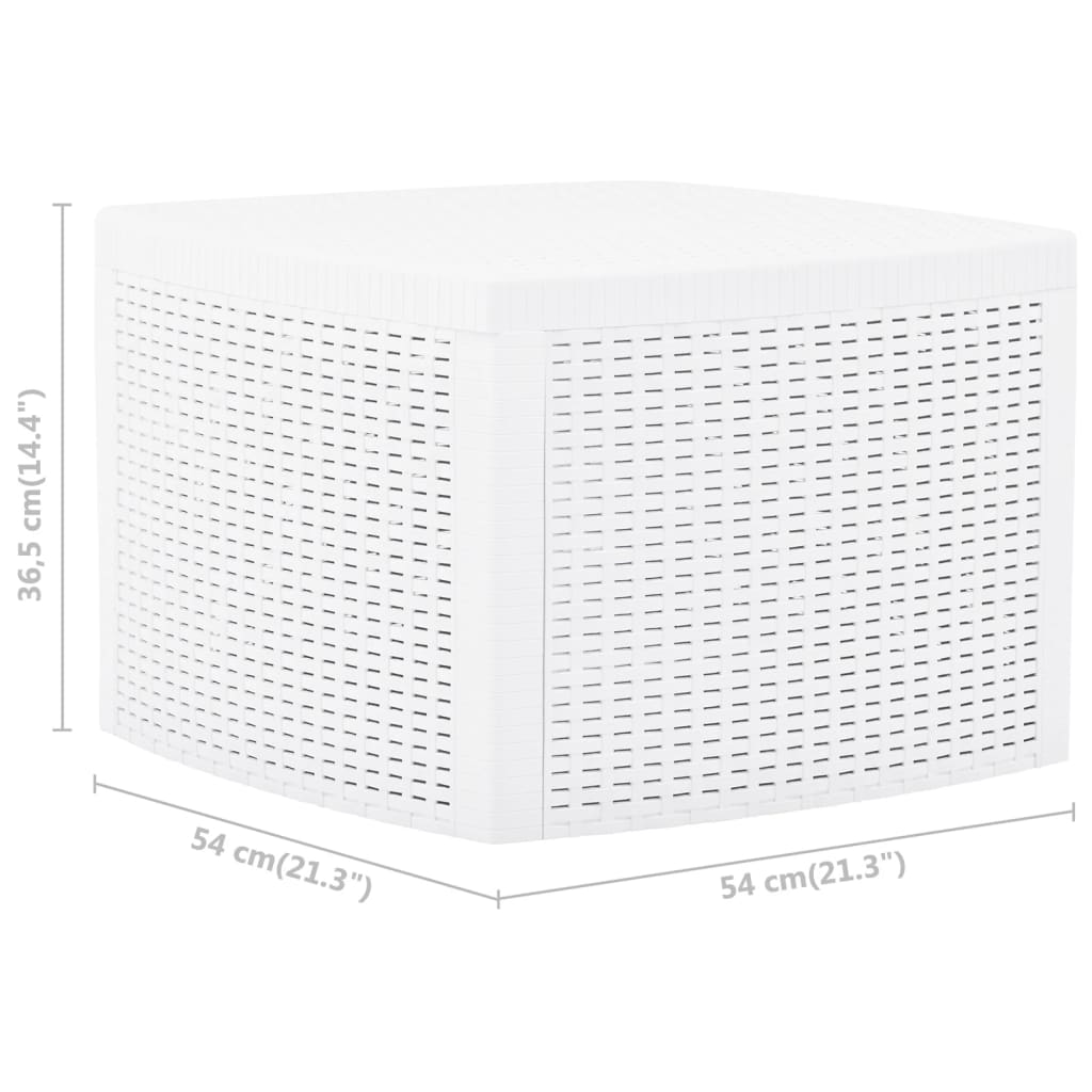 48774 vidaXL Side Table White 54x54x36,5 cm Plastic