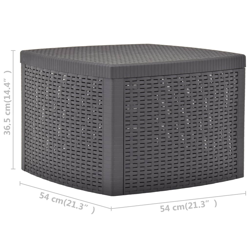 vidaXL Side Table Mocha 54x54x36.5 cm Plastic