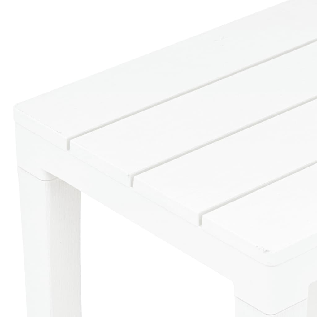 vidaXL Garden Set | White | Plastic | Medium | Durable | Garden Set | Square