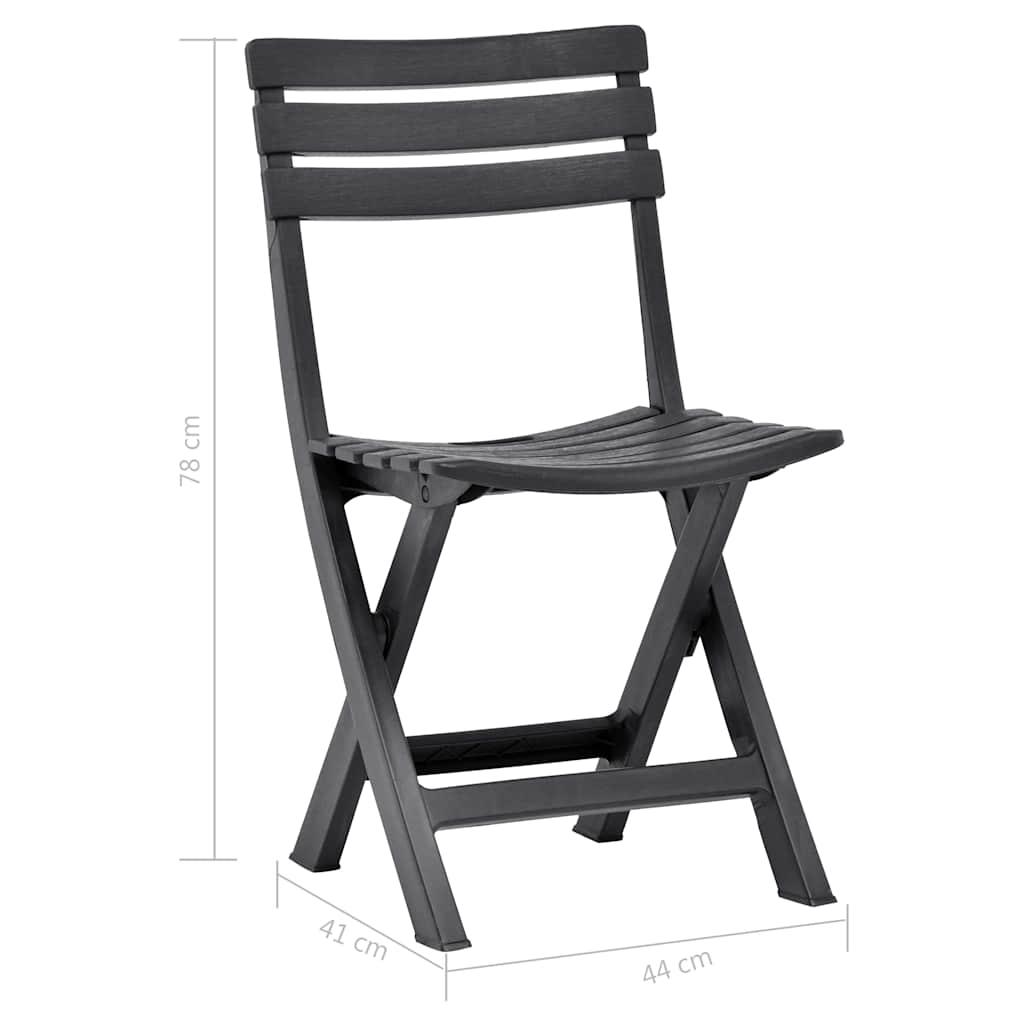 vidaXL Folding Chairs 2 pcs Plastic Anthracite