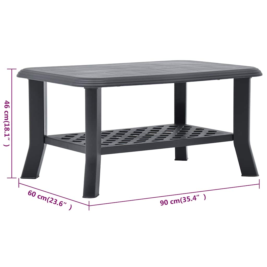 48795 vidaXL Coffee Table Anthracite 90x60x46 cm Plastic