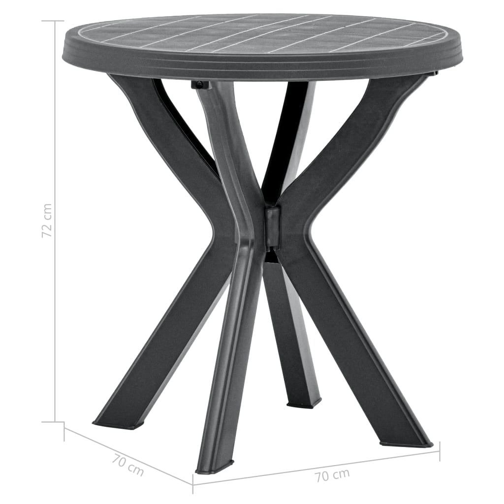 48798 vidaXL Bistro Table Anthracite Ø70 cm Plastic