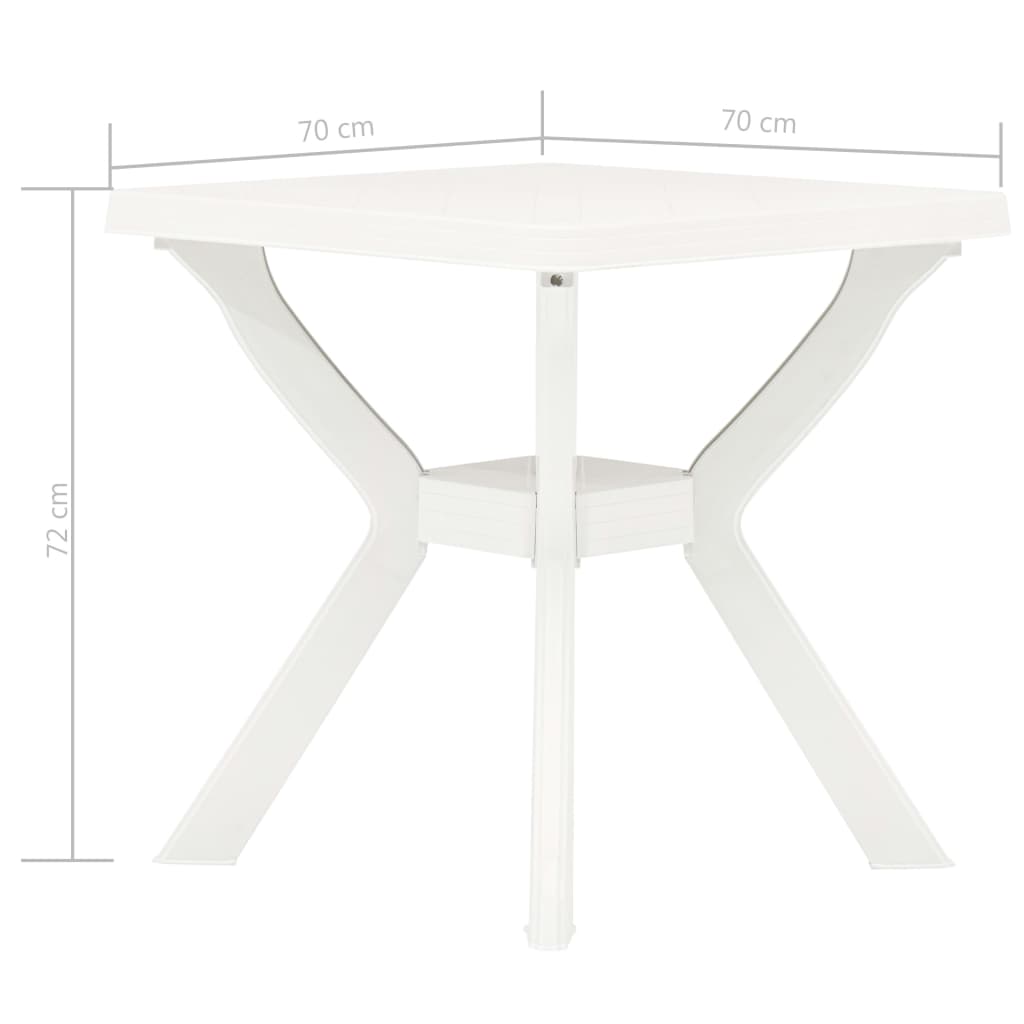 48799 vidaXL Bistro Table White 70x70x72 cm Plastic