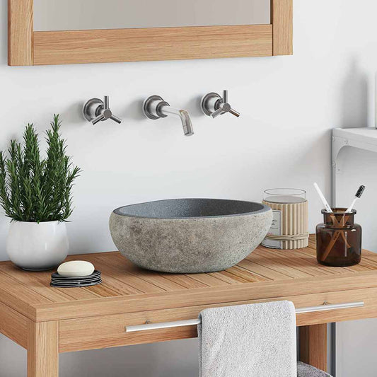 146212 vidaXL Basin River Stone Oval (29-38)x(24-31) cm