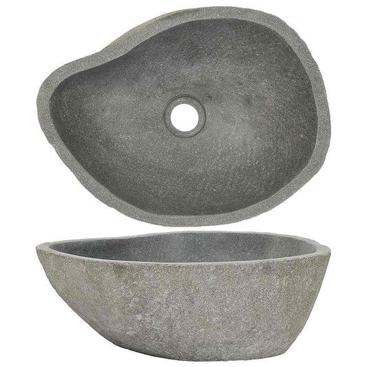 146213 vidaXL Basin River Stone Oval (37-46)x(29-36) cm