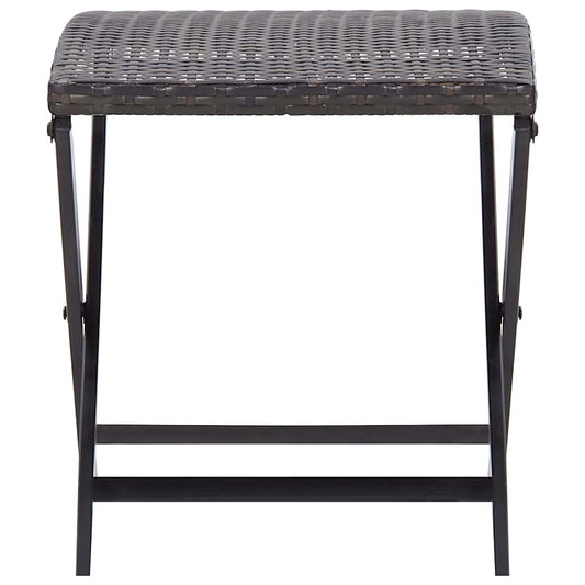 45772 vidaXL Folding Stool Poly Rattan Brown