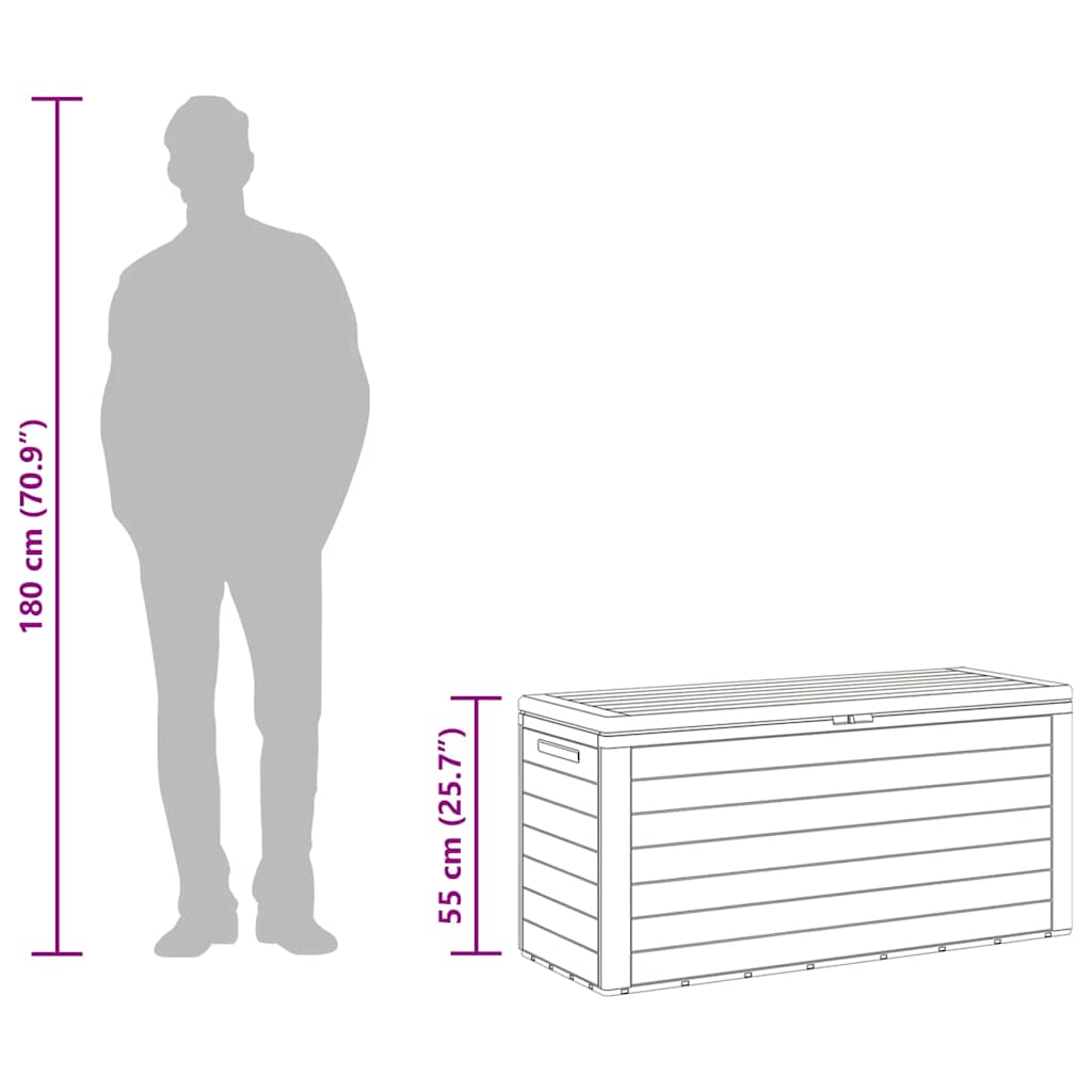 vidaXL Storage Box | Brown | Polypropylene | 116x44x55 cm | Storage Box