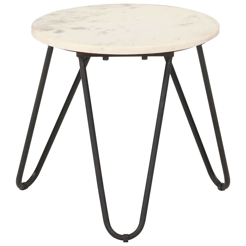 286443 vidaXL Coffee Table White 40x40x40 cm Real Stone with Marble Texture