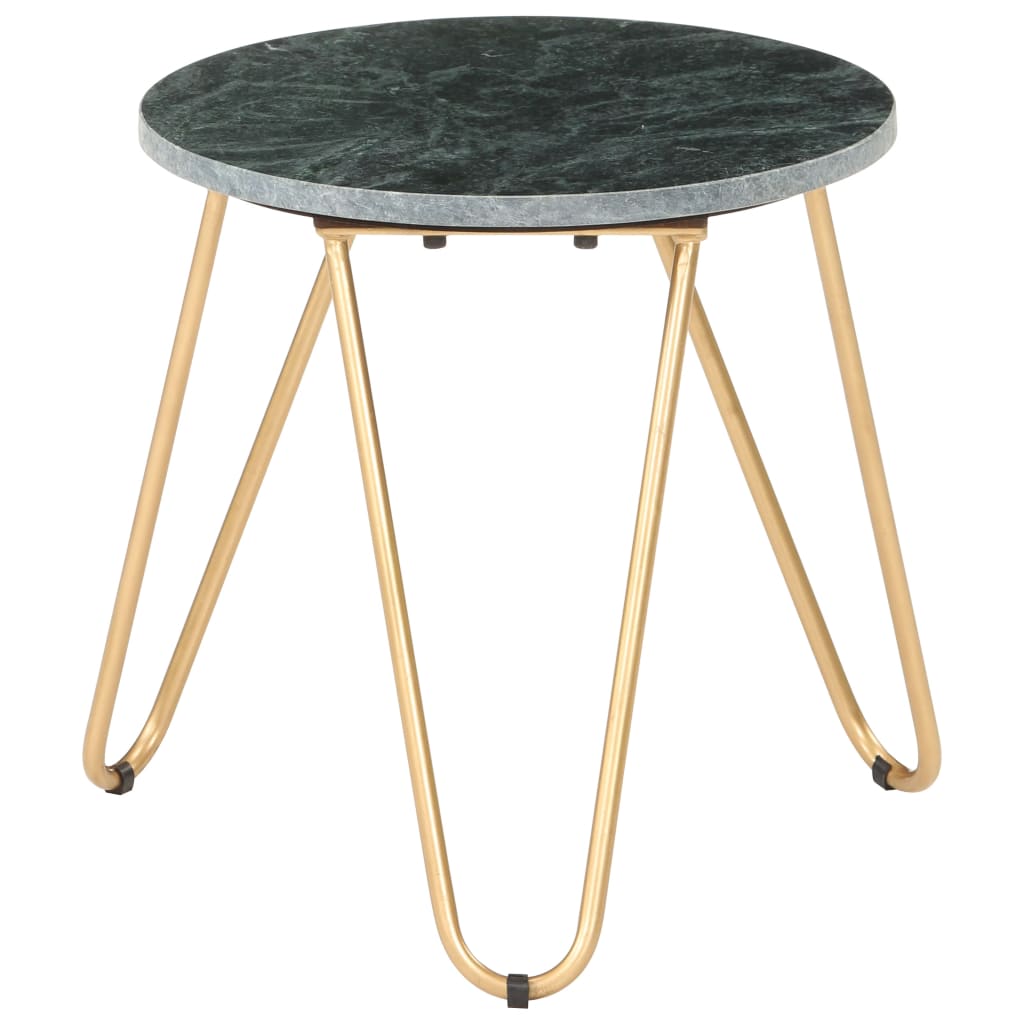 286444 vidaXL Coffee Table Green 40x40x40 cm Real Stone with Marble Texture