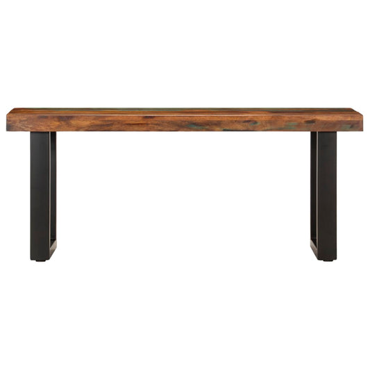 vidaXL Bench | Brown and black | Solid reclaimed wood, powder-coated steel