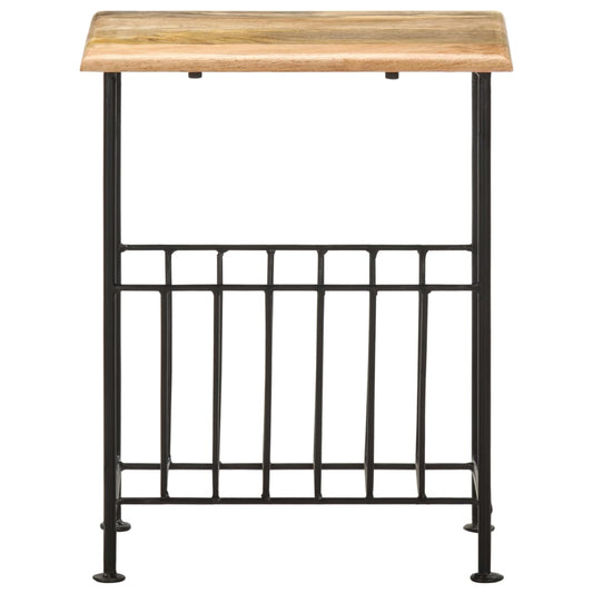 286465 vidaXL Magazine Rack 40x30x50 cm Solid Mango Wood and Steel