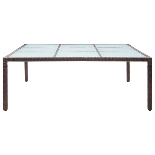 46131 vidaXL Garden Dining Table Brown 200x200x74 cm Poly Rattan