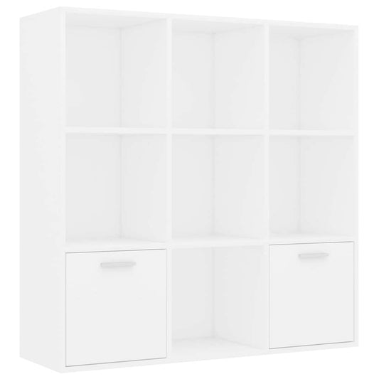 801116 vidaXL Book Cabinet White 98x30x98 cm Engineered Wood