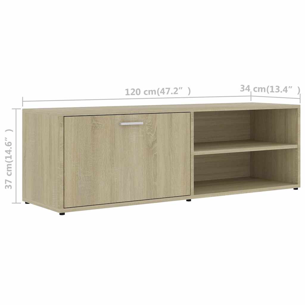 vidaXL TV Cabinet Sonoma Oak 120x34x37 cm Engineered Wood