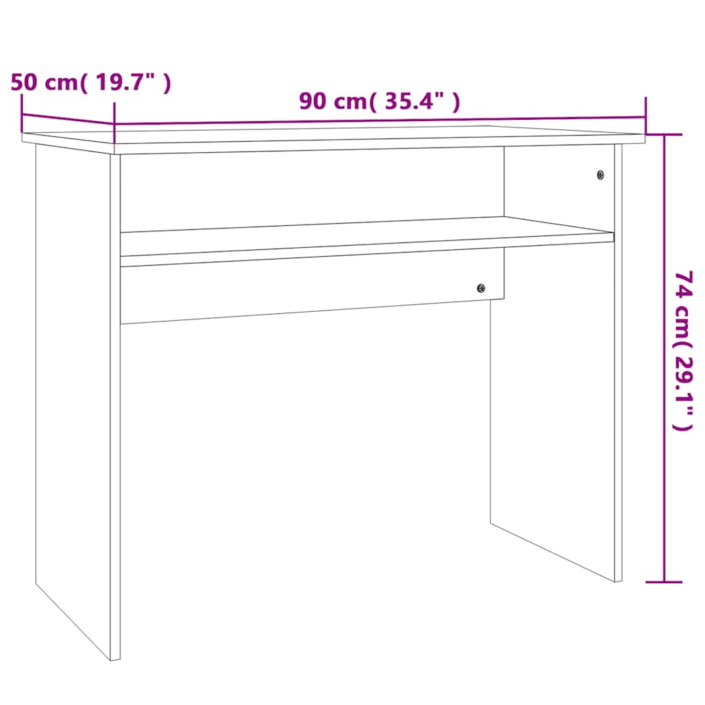 801173 vidaXL Desk Sonoma Oak 90x50x74 cm Engineered Wood