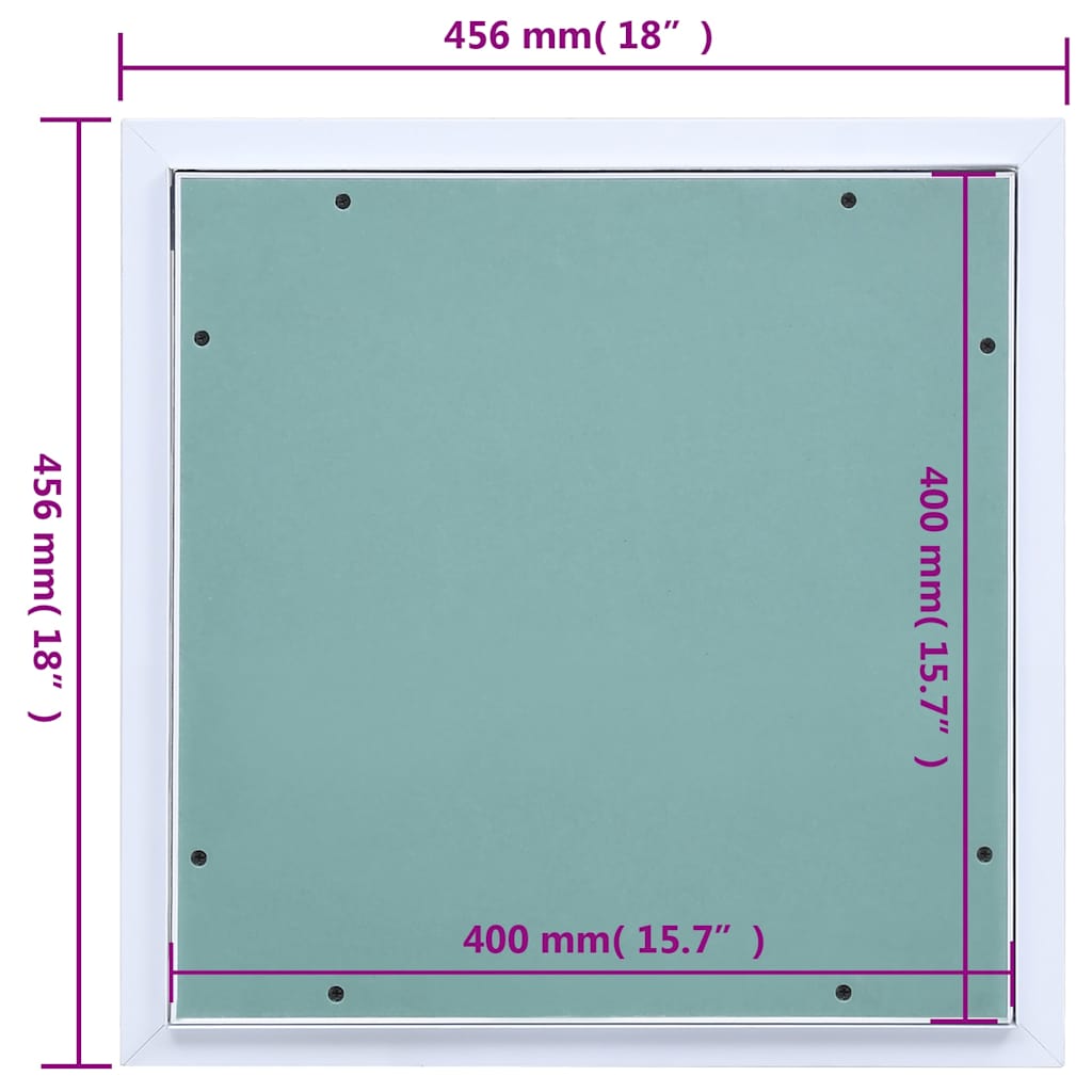 vidaXL Access Panel with Aluminium Frame and Plasterboard 400x400 mm