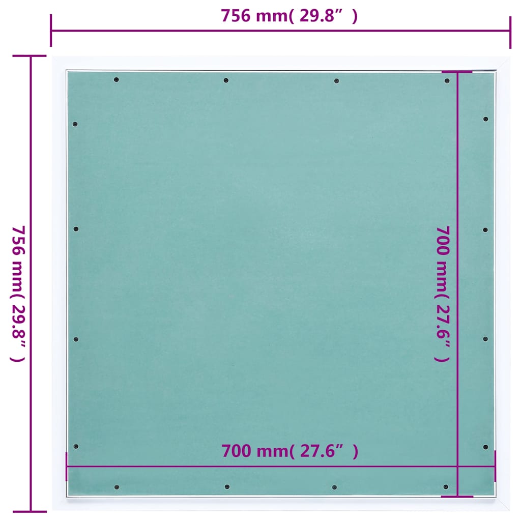 vidaXL Access Panel with Aluminium Frame and Plasterboard 700x700 mm