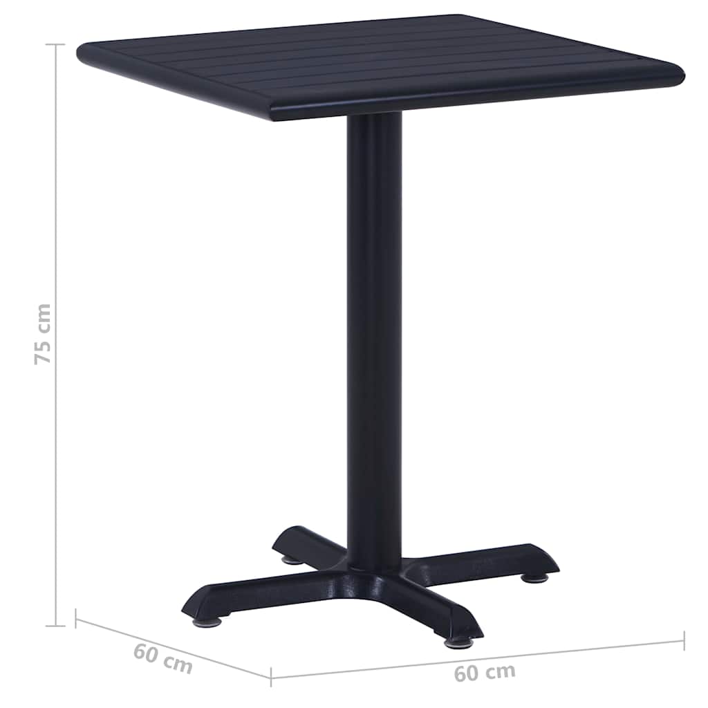 vidaXL Garden Table Black 60x60x75 cm