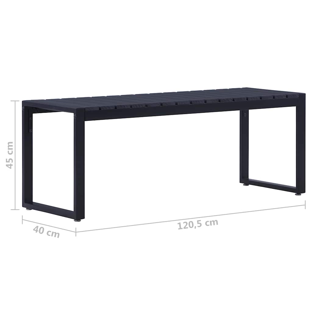 49492 vidaXL Garden Bench 120,5 cm PS Board Black