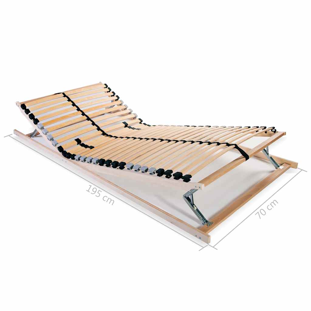 vidaXL Slatted Bed Bases without Mattress 2 pcs with 28 Slats 70x200cm