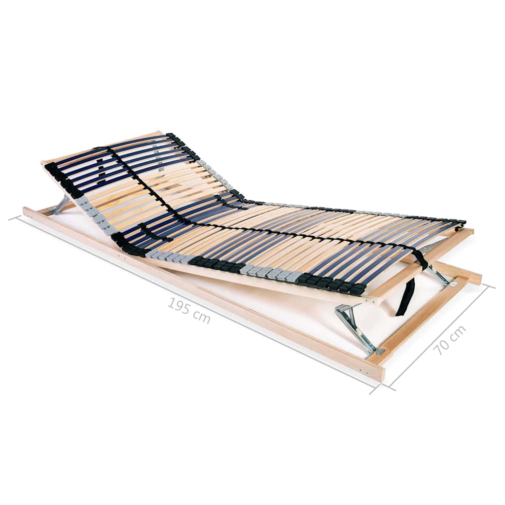vidaXL Slatted Bed Bases without Mattress 2 pcs with 42 Slats 70x200 cm
