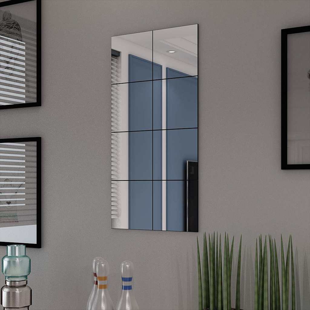 vidaXL Frameless Mirror Tiles Glass 16 pcs 20,5 cm