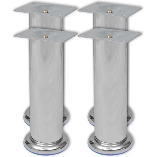 vidaXL Sofa Legs 8 pcs Round Chrome 180 mm