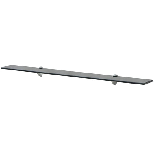 vidaXL Floating Shelf | Set of 2 | Black | Tempered safety glass | 100x20 cm