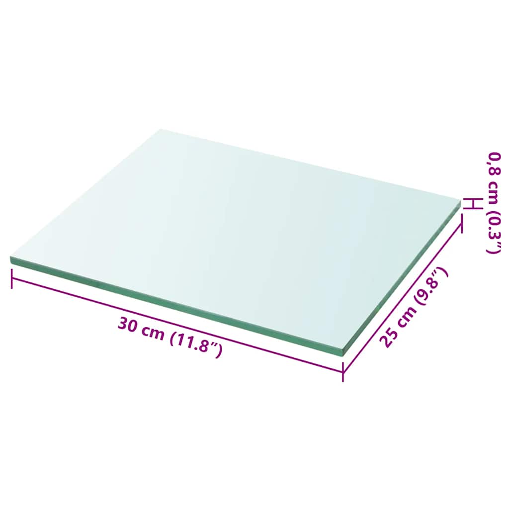 vidaXL Glass Panel | Set of 2 | Clear | Tempered glass | 30x25 cm