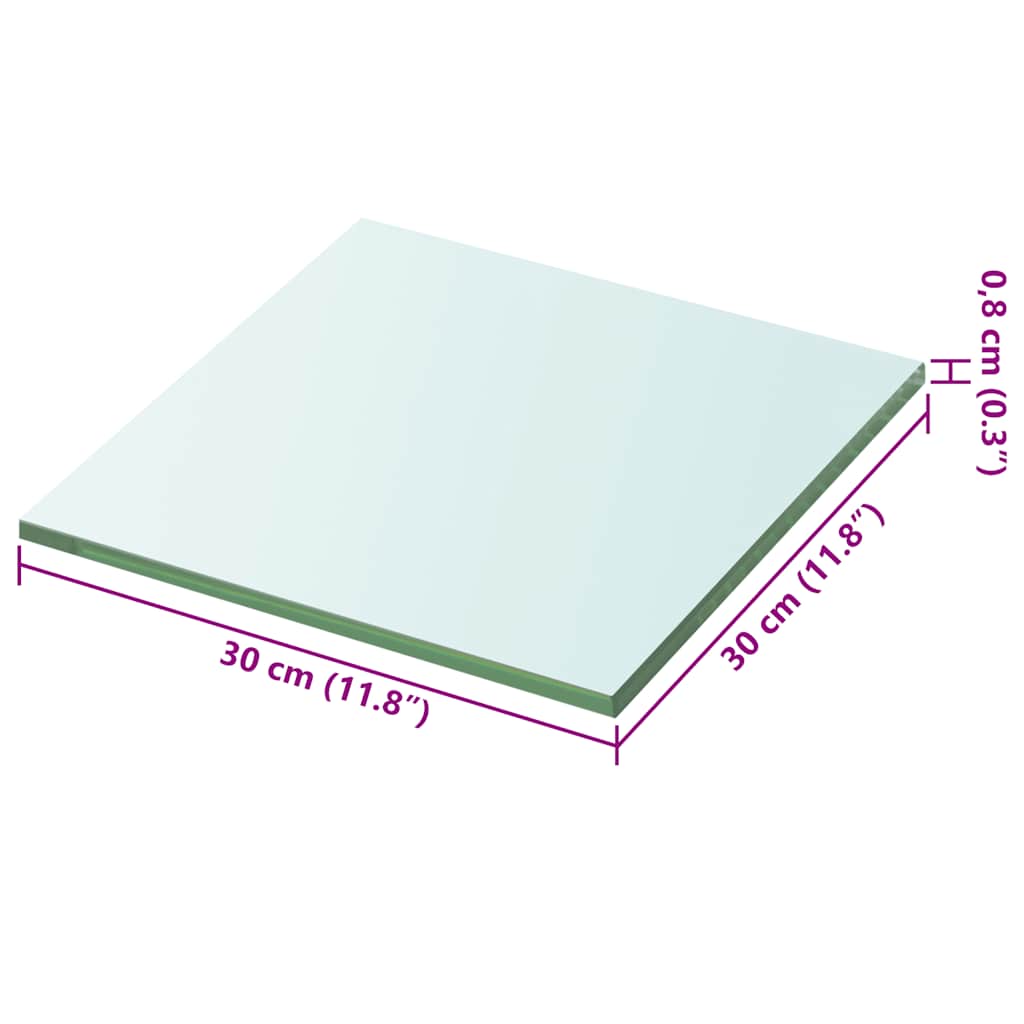 vidaXL Shelves 2 pcs Panel Glass Clear 30x30 cm