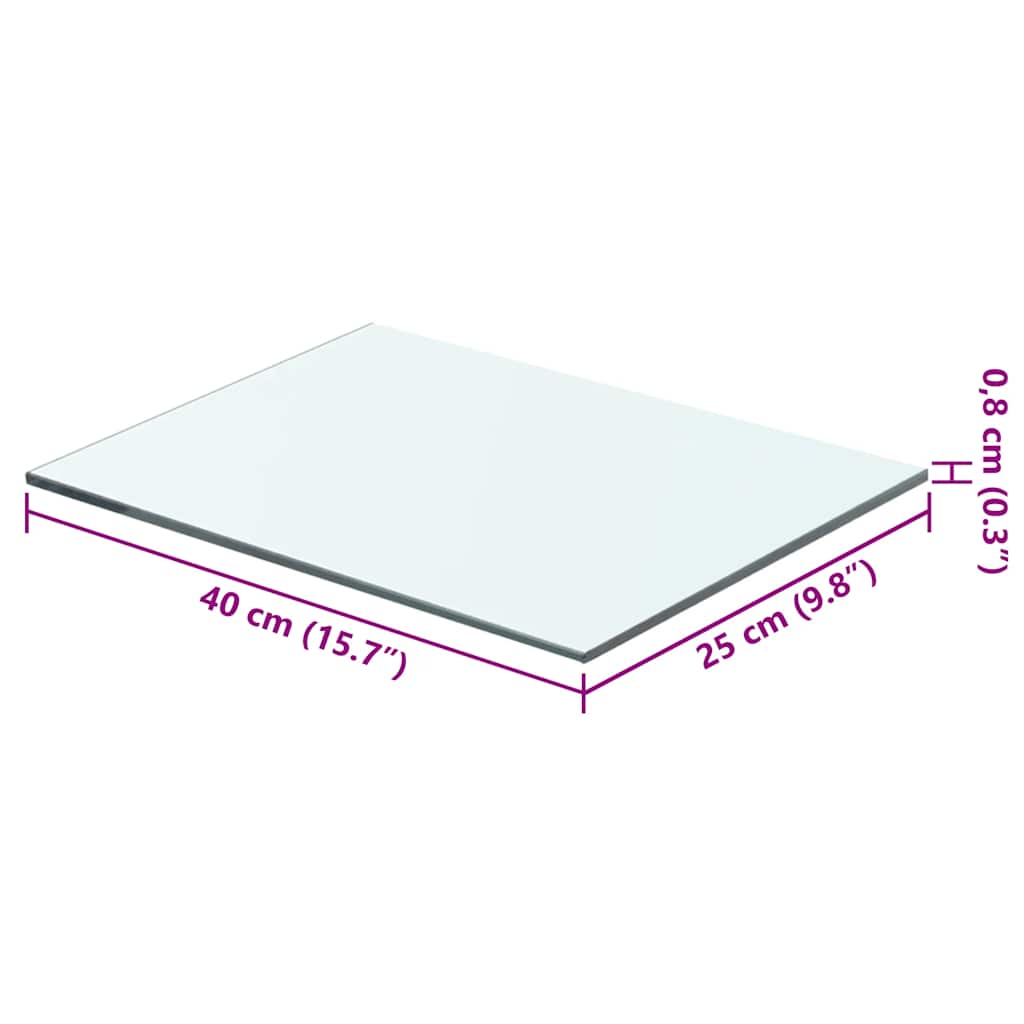 vidaXL Shelves 2 pcs Panel Glass Clear 40x25 cm