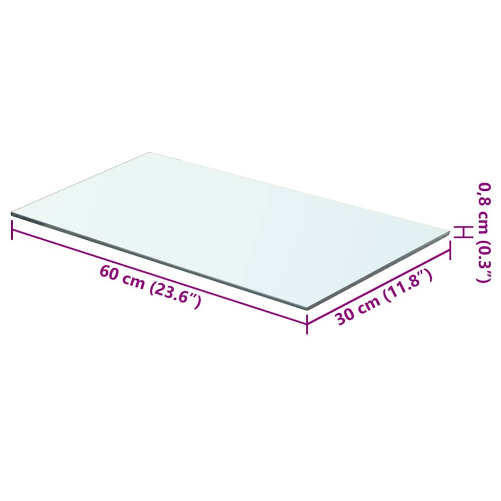 vidaXL Shelves 2 pcs Panel Glass Clear 60x30 cm