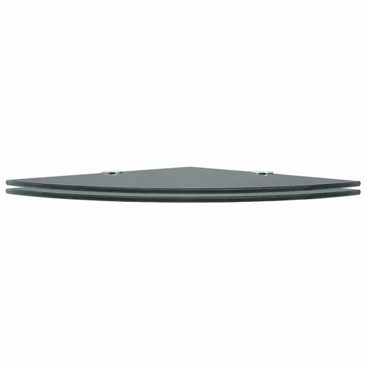 vidaXL Corner Shelves 2 pcs with Chrome Supports Glass Black 35x35 cm