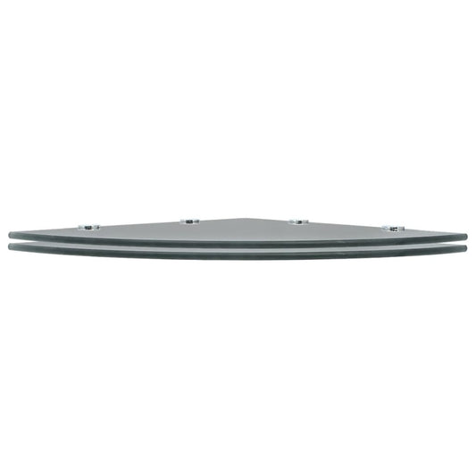 vidaXL Corner Shelf | Set of 2 | Black | Tempered glass | 45 x 45 cm