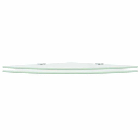 vidaXL Corner Shelves 2 pcs with Chrome Supports Glass White 25x25 cm