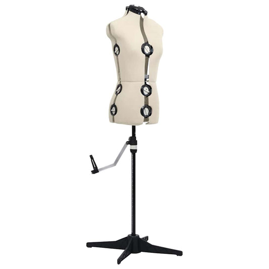 288484 vidaXL Adjustable Dress Form Female Cream S Size 33-40
